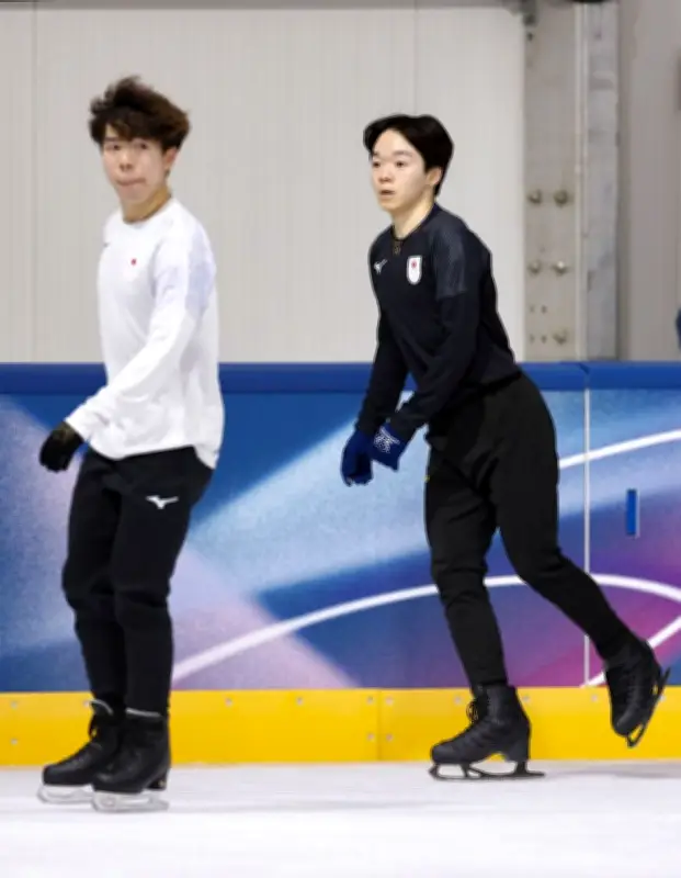 鍵山優真、ショートプログラムで110点目標 三浦佳生は靴トラブルで調整