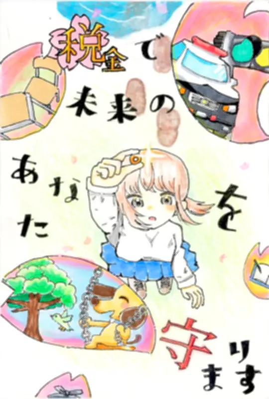 須賀川法人会女性部会が「税に関する絵はがきコンクール」表彰式 会長賞の遠藤さんらを称える