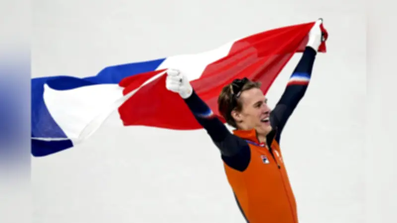 オランダのイエンス・ファントワウト選手、金歯と金メダルの特別なつながりに喜び爆発