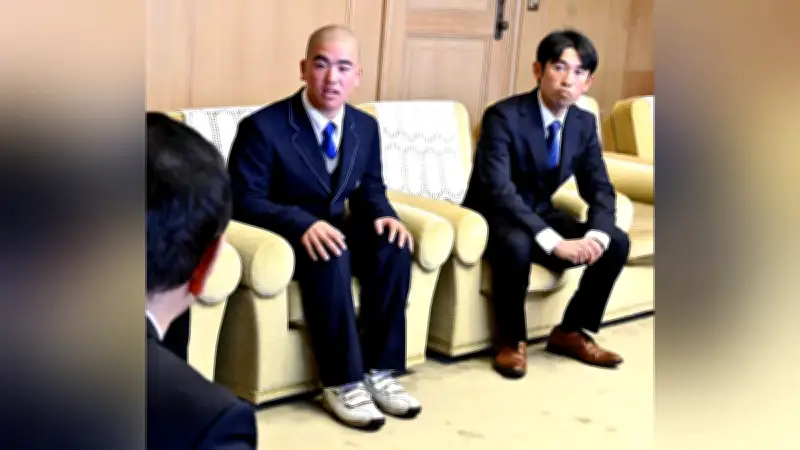 高川学園野球部が県庁訪問 衛藤主将「日本一を目指し県民に頑張りを見せる」