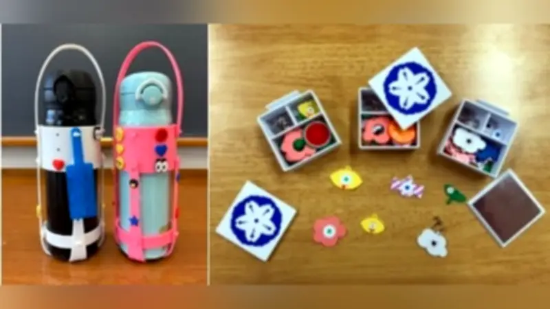 共立女子第二高２生が地元企業と開発、バイオプラ製ボトルホルダーとピアスを発表