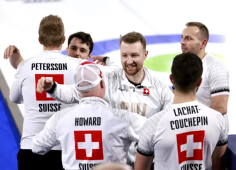スイス男子カーリングが銅メダル獲得、ノルウェーに快勝 ミラノ・コルティナ五輪