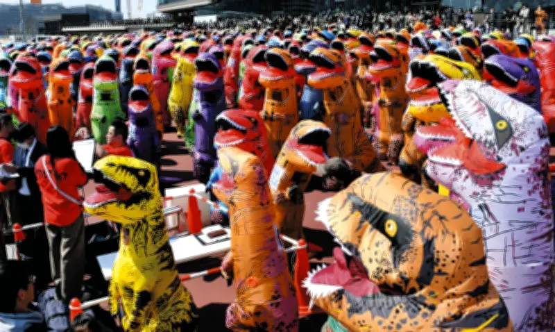 千葉・船橋競馬場で第2回ティラノフェス開催 恐竜着ぐるみレースに600体募集