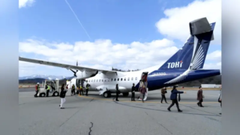 新潟―但馬チャーター便初運航 ツアー客39人が1時間20分の空路で城崎温泉へ