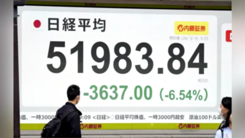 日経平均株価が一時4000円超下落、5万1500円台で推移 原油高騰が市場を圧迫
