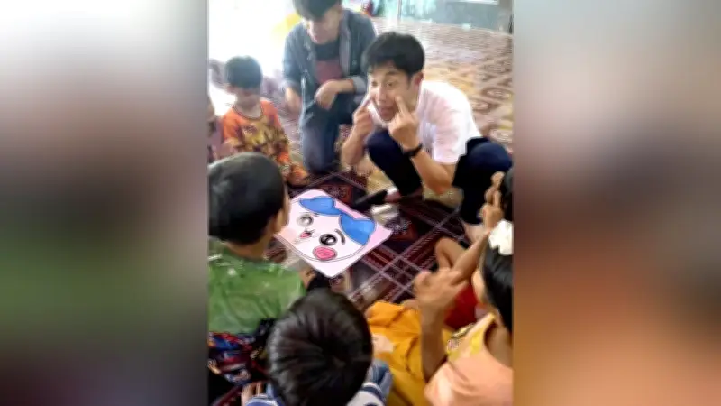 広島の支援学校生がカンボジア難民の子に手作り教材 福笑いやけん玉で笑顔を届ける