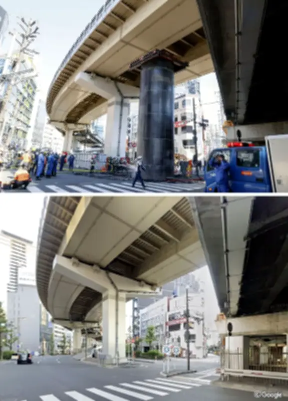 大阪・梅田の繁華街で巨大な下水管が十数メートルも隆起 交通規制で通勤通学に影響