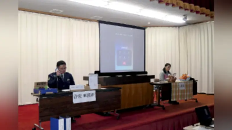 福岡県警が寸劇で注意喚起 警察官を騙る偽電話詐欺の被害急増