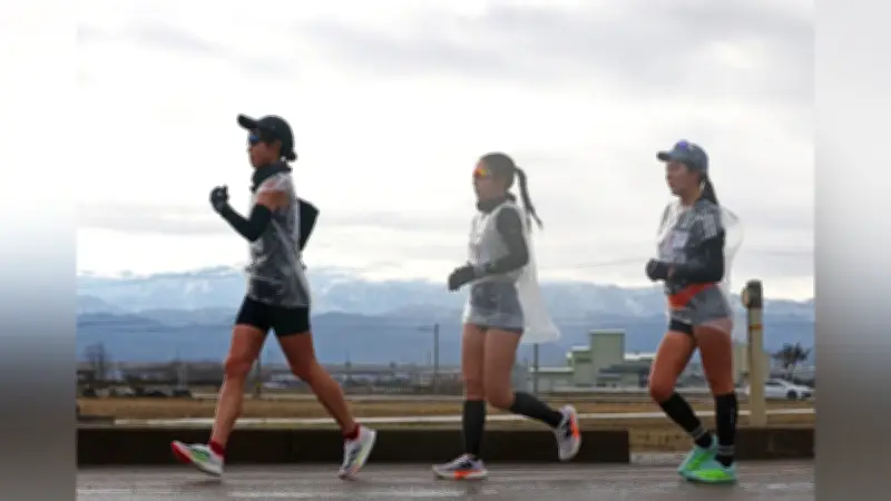 白山連峰の雪化粧のもと、熱戦が展開 アジア大会代表選考会を兼ねた日本選手権マラソン競歩