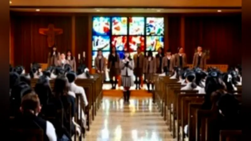 聖ドミニコ学園で中学合唱発表会、ポップスやラップも聖堂に響く