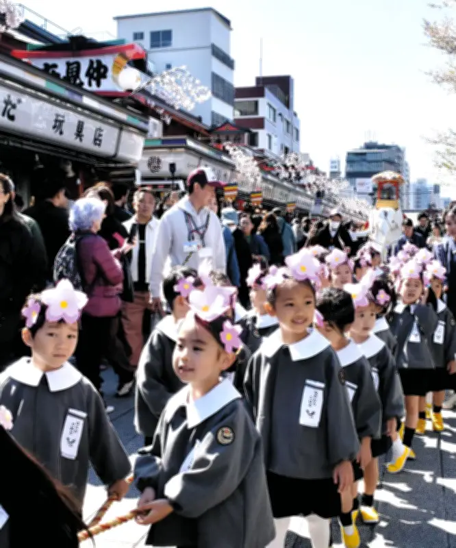 浅草寺幼稚園で花まつり 園児164人がお釈迦様の生誕祝い甘茶を注ぐ