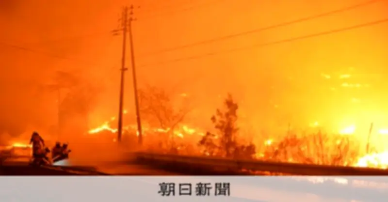 岩手・大槌町の山林火災、強風で延焼続く 老人ホーム目前に迫る炎、住民245人が避難