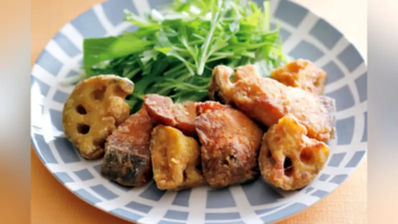 ブリとレンコンのカレー風味から揚げ：食欲をそそる和風レシピで食卓を彩る