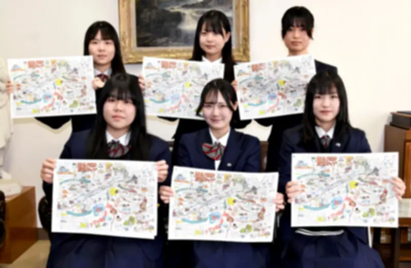 白河旭高生が手作り「新白河駅周辺マップ」、ふくしまＤＣで観光客に配布へ