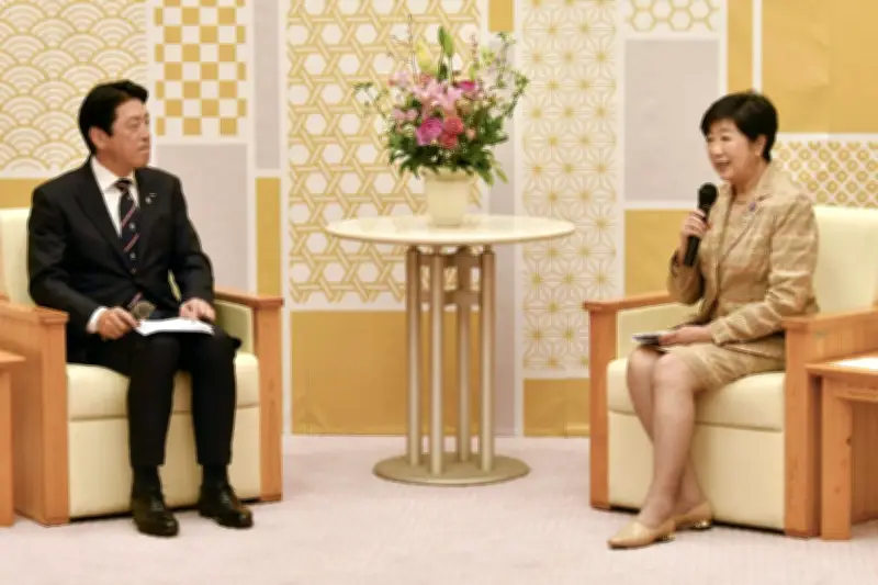 ラグビーＷ杯招致へ都知事に協力要請 土田会長が小池知事と面会