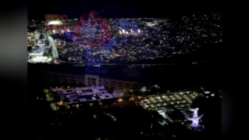 夜空に輝く二つの万博、ドローンショーと太陽の塔が歴史をつなぐ