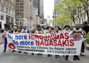 米国で被爆者「ノーモア」と叫び国連近く行進、核廃絶訴え世界に発信