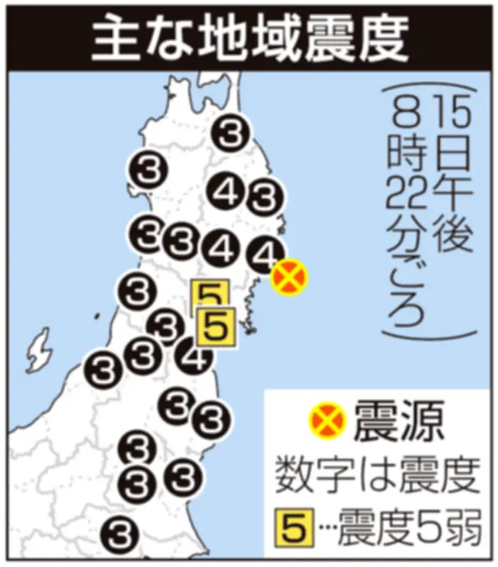 福島県で震度4の地震、津波の心配なし
