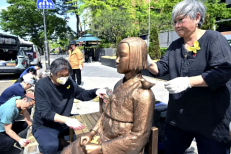 韓国・ソウルの少女像防護柵が約6年ぶり撤去、慰安婦問題象徴