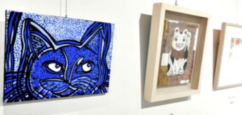 ねこざんまいアート展、会津美里町で開催中 多彩な猫作品が集結