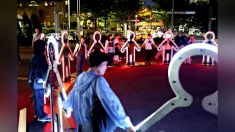 光のアートパークが新宿中央公園で開催、幻想的な作品が夜空を彩る