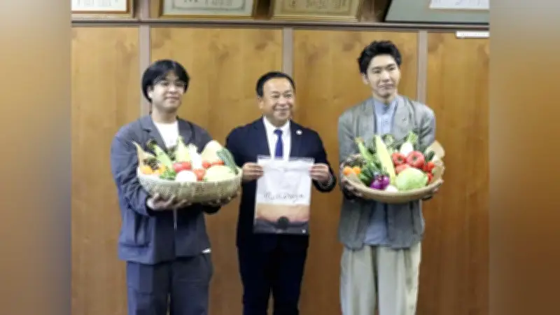 映画「メモリィズ」竹田市で撮影、監督と主演が市長訪問し感謝伝える