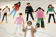 「自分を知ろう」園児が全身画を展示、川崎・麻生で展覧会 31日まで