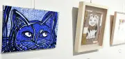 ねこざんまいアート展、会津美里町で開催中 多彩な猫作品が集結