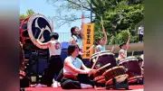 ヒノヤマリング開幕、平家太鼓と笑いで祝う 下関・火の山公園