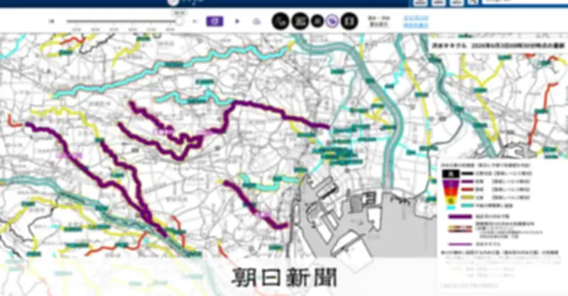 台風6号接近で東京23区内の河川にレベル4氾濫危険警報が相次ぐ
