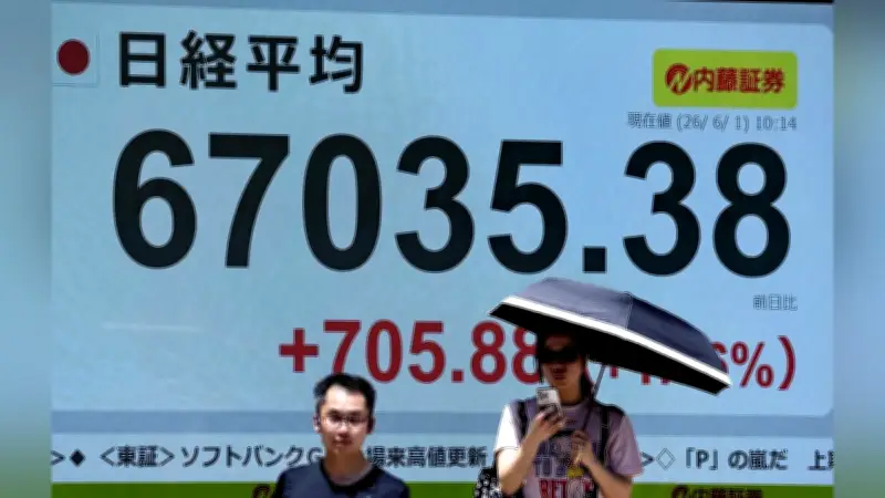 日経平均午前終値が最高値更新、708円高の6万7038円 AI・半導体銘柄が牽引