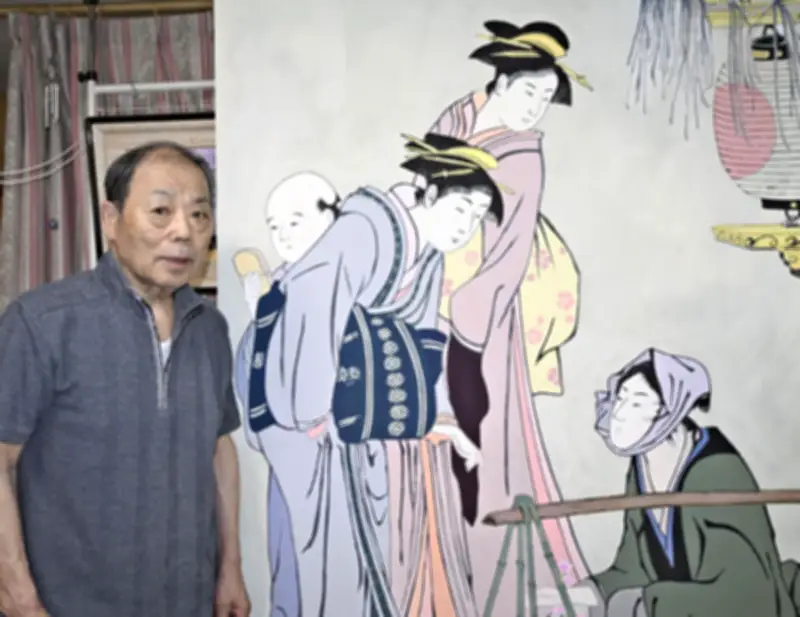 89歳・橘剛氏の個展「今よみがえる黄金の映画スターたち」福島市で開催、浮世絵も初公開