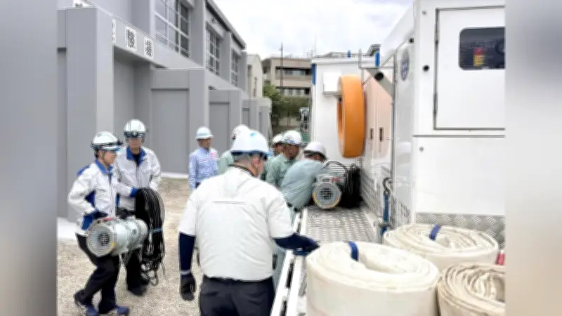排水ポンプ車操作訓練を民間企業向けに実施 国交省九州技術事務所