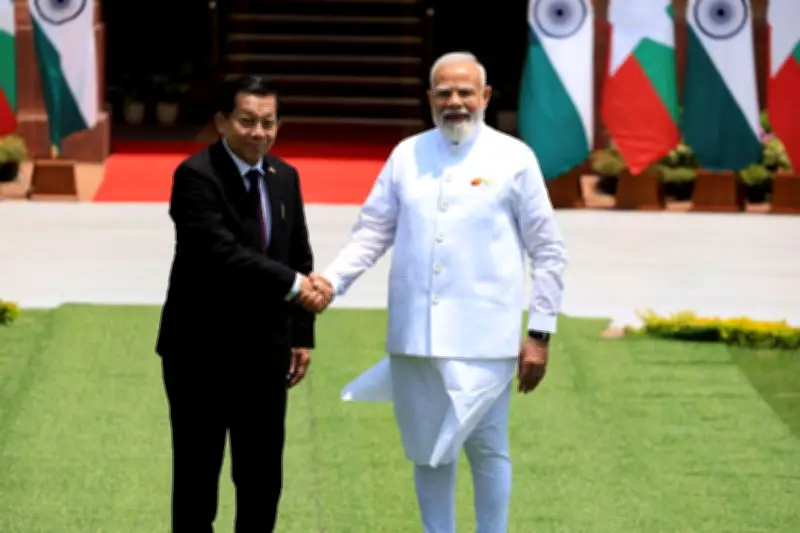 ミャンマー大統領、インドで初外遊 モディ首相と首脳会談、中国けん制で思惑一致