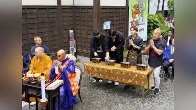 「傾奇者」前田慶次の供養祭にJA職員が参加、格闘家・角田信朗さん熱唱
