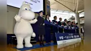 フィンエアー中部空港就航20周年、記念式典にムーミン登場